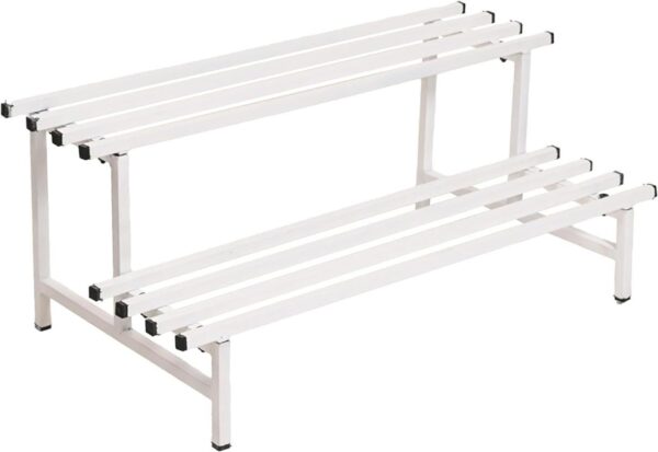 3ft in length two tier white metal stand